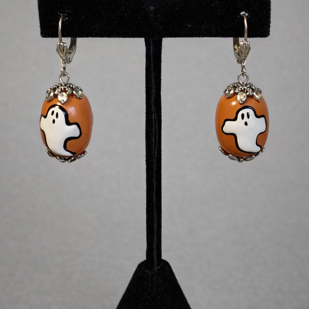 Hand Painted Ghost Earrings
